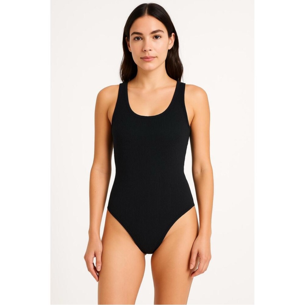 Abercrombie & Fitch Black Soft Collection Sleeveless Ribbed Bodysuit Size XL
